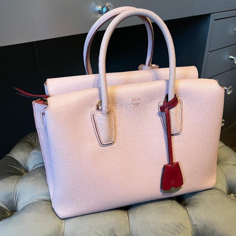 MCM Medium Milla Tote - Pink Pale Mauve Leather